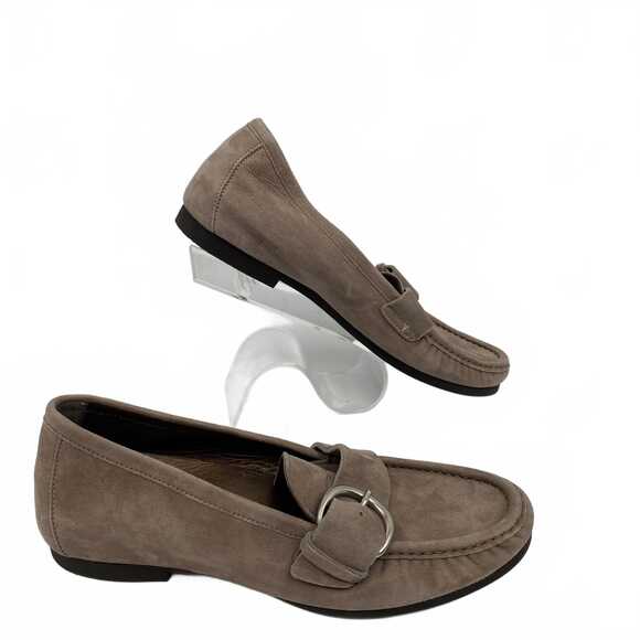 Agl Shoes - AGL Taupe Suede Buckle Flat | Women’s EU 36.5 (US 6.5)